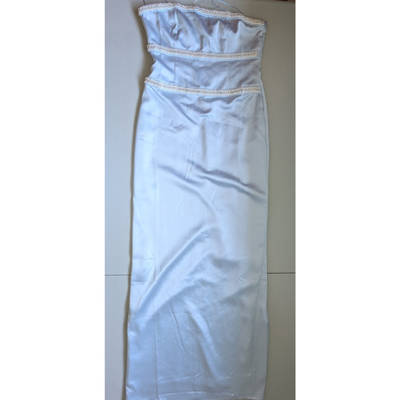 NWD Reformation Araminta Faux Pearl Maxi Dress Gown Size 6 mineral #4A501 - Picture 2 of 15